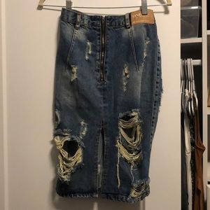 One Teaspoon Skirts - One teaspoon jean pencil skirt. One Teaspoon Skirts - One teaspoon jean pencil skirt.